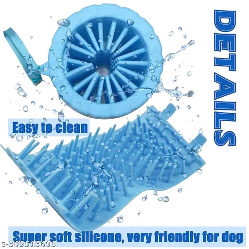 Portable Dog Paw Cleaner Cup - Blue Silicone Reusable Paw Washer for Small Medium Dogs & Cats with Soft Bristles
