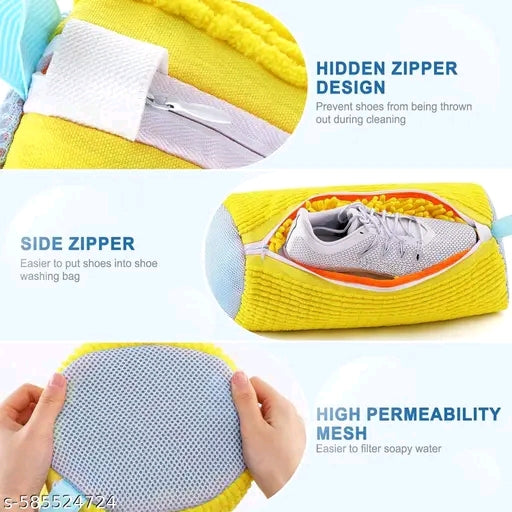 Shoe washing machine bag, laundry shoe bag, washer and dryer, reusable, 360° cleaning, chenille, zipper, sneakers, shoe laundry bag, organizer